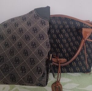 Two Dooney & Bourke Black and Brown Monogram Bags